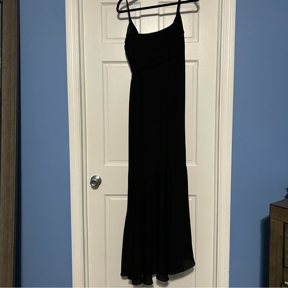 NWT BHLDN Hailee Ruffle-Neck Wrap Georgette Gown black bridesmaids dress size 12 - Picture 12 of 12